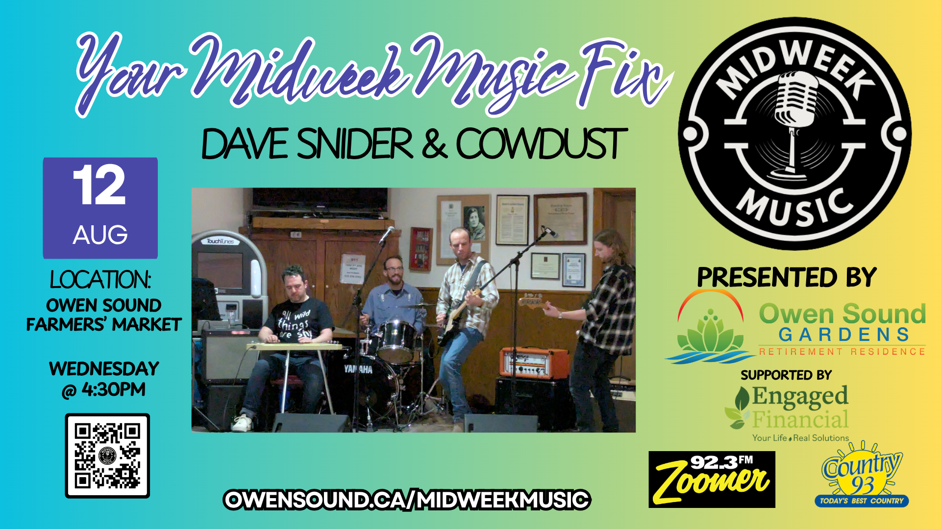 Event image Mid Week Music hosts Dave Snider and The Cowdust at The Owen Sound Farmers' Market